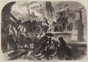De staatsgreep in Madrid, een conflict in de Calle Mayor door Gustave Janet